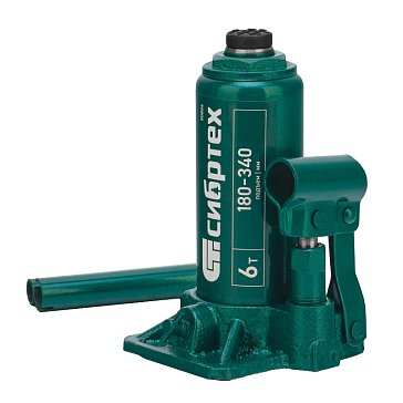 Изображение товара Домкрат гидравлический бутылочный Сибртех 6 тонн 180-340 мм, Россия