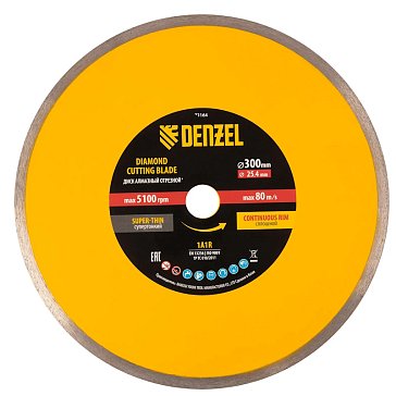Изображение товара Диск алмазный Denzel 73164 для мокрого реза 300x22.2x10 мм