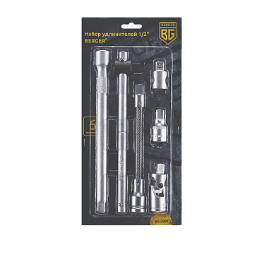 Изображение товара Набор удлинителей Berger BG2091 1/2", 6 предметов