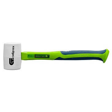 Изображение товара Киянка резиновая Сибртех 11167, 450г, белая резина, фибергласовая рукоятка 