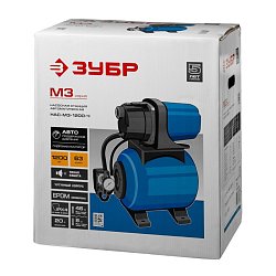 Станция насосная Зубр "Мастер" НАС-М3-1200-Ч автоматическая, 1200 Вт, 63 л/мин, напор 46 м, бак 20 л