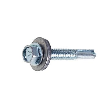 Изображение товара Саморез кровельный Starfix SMC3-53771-150, 5.5х51 мм, цинк, шайба с прокладкой, PT5, 150 шт. в картонной упаковке