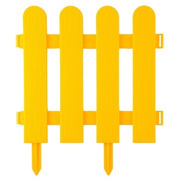 Изображение товара Декоративный забор Grinda Штакетник 422209-Y, 29 х 224 см, желтый, 7 секций