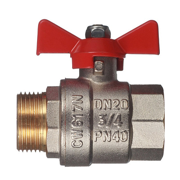 Изображение товара Кран шаровой Valtec BASE ВР-НР 3/4" с бабочкой VT.218.N.05