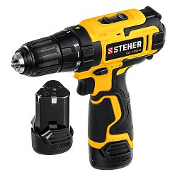Дрель-шуруповерт Steher CD-120-2 12 В, 30 Нм, 2 АКБ (2 Ач), кейс