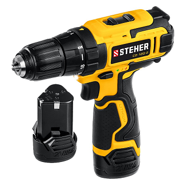 Изображение товара Аккумуляторный дрель-шуруповерт Steher CD-120-2 12 В 30 Нм кейс