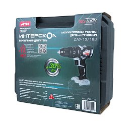Аккумуляторная ударная дрель-шуруповерт Интерскол ДАУ-13/18В 574.0.0.70 (напряжение 18v, вес 1.7 кг)