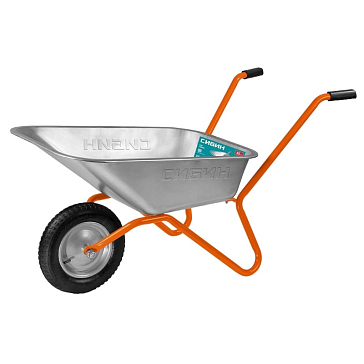 Изображение товара Садовая тачка Сибин СТ-11 65л 90кг одноколесная оцинкованная сталь