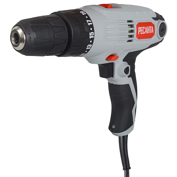 Изображение товара Сетевая дрель-шуруповерт Ресанта СШ-550-2 75/16/1 (мощность 550 вт, регулировка оборотов, реверс)