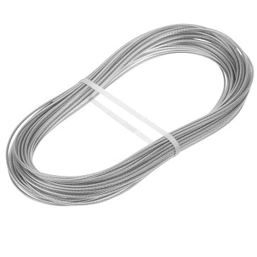 Изображение товара Трос металлополимерный Сибртех ПР-2.0 47625, прозрачный, 2,0мм толщина, моток 20 м.п.