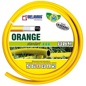 Изображение товара Поливочный шланг Belamos ORANGE 50 м армированный пластик Россия