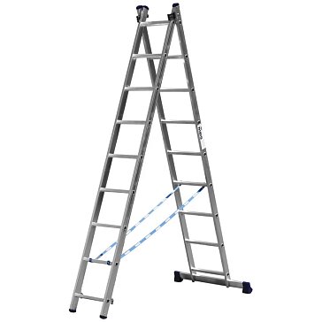 Изображение товара Лестница Сибин 38823-09 (универсальная, двухсекционная, 9 ступеней)