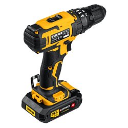 Дрель-шуруповерт ударная Steher CDS-200-2 V1, 20 В, 40 Нм, 2 АКБ (2 Ач), кейс