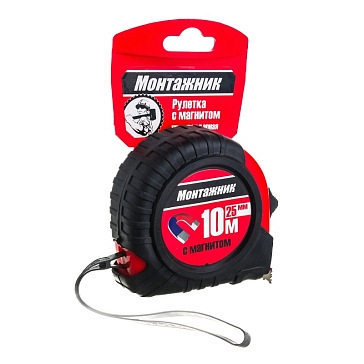 Изображение товара Рулетка с магнитом Монтажник 601025 (10 м, 25 мм)
