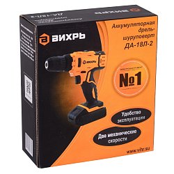 Аккумуляторная дрель-шуруповерт Вихрь ДА-18Л-2 72/14/16