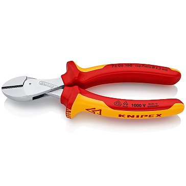 Изображение товара Бокорезы Knipex X-Cut KN-7306160, VDE, 160 мм, хром, 2-комп диэлектрические ручки, коробчатый шарнир