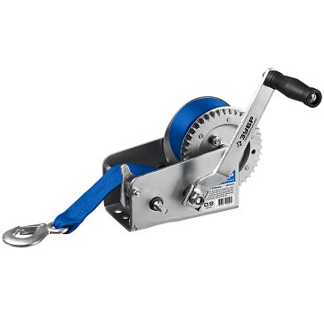 Изображение товара Лебедка ручная барабанная Зубр Профессионал 43115-0.9 (тяговая, ленточная, 0,9т, 10м)