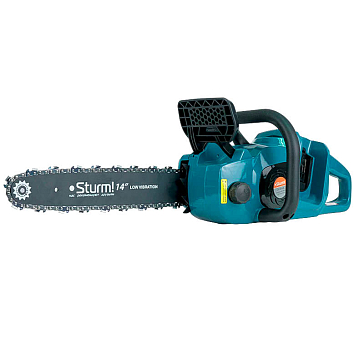 Изображение товара Аккумуляторная цепная пила Sturm CSC3614BL (2xLi-ion 18 В, 1BatterySystem, шина 35 см, без АКБ и ЗУ)