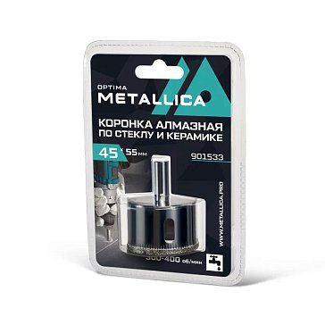 Изображение товара Коронка алмазная Metallica Optima для стекла и плитки 45x55 мм