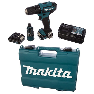 Изображение товара Аккумуляторная дрель-шуруповерт Makita DF333DWYE4 с кейсом и набором бит