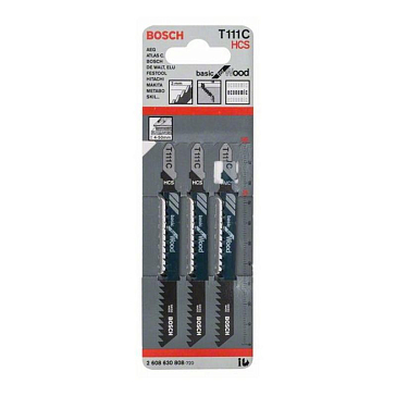Изображение товара Набор пилок Bosch T 111 С HCS для дерева 3 шт универсальный