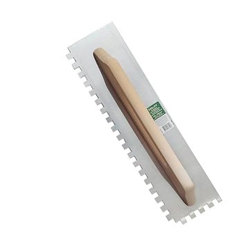 Изображение товара Гладилка швейцарская Волат 28100-1308, нержавеющая сталь, с деревянной ручкой, 130х480мм, зуб 8x8мм