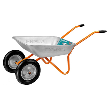 Изображение товара Садовая тачка Сибин СТ-21 65 л 100 кг двухколесная оцинкованная сталь