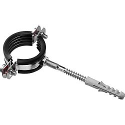 Хомут трубный металлический Humalt RU-HT М8 (25-28) 3/4" с гайкой,шпилькой-шурупом и дюбелем 007040102
