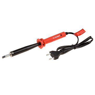 Изображение товара Электропаяльник Зубр "МАСТЕР" 55400-100_z01 с пластиковой рукояткой и долговечным жалом, форма клин, 100Вт