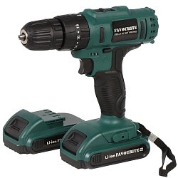 Дрель-шуруповерт аккумуляторная Favourite 158121021-1, OBS 21 DC SET PROMO, 21 В, 2* 1.5Ач