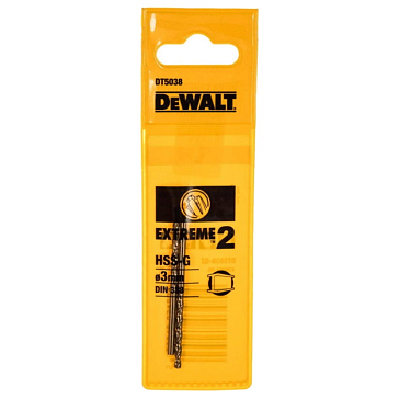 Изображение товара Сверло по металлу DeWalt Extreme 2 DT5038-QZ, HSS-G, 3х61х33 мм, 2 штуки