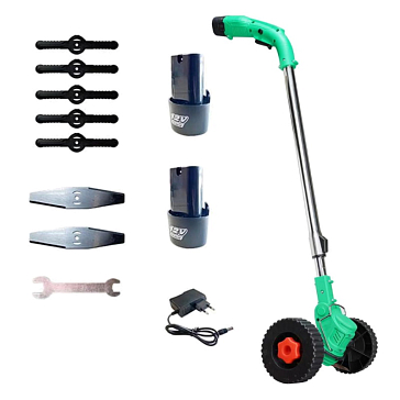 Изображение товара Триммер колесный аккумуляторный Zitrek GreenCut 12 Pro 082-2004 (12В, Li-ion аккумулятор 2 шт, колеса)