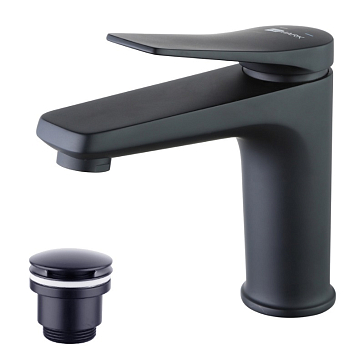 Изображение товара Смеситель для раковины Lemark Bronx LM3706BL с донным клапаном черный