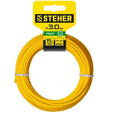 Изображение товара Леска для триммера Steher 75020-3.0 витой квадрат, 3.0 мм, 15 м