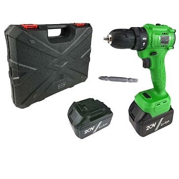 Изображение товара Аккумуляторная дрель-шуруповерт Zitrek Greenpower 20 Pro 063-4061 2 аккумулятора кейс