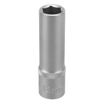 Изображение товара Головка торцевая удлиненная Stels 13847, 14 мм, 6-гранная, CrV, под квадрат 1/2"