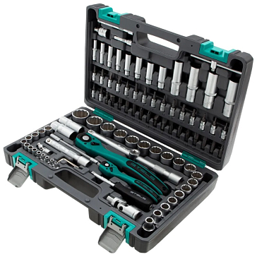 Изображение товара Набор инструментов Stels 14118, 1/2", 1/4", CrV, 12-гранные головки, пластиковый кейс, 94 предмета