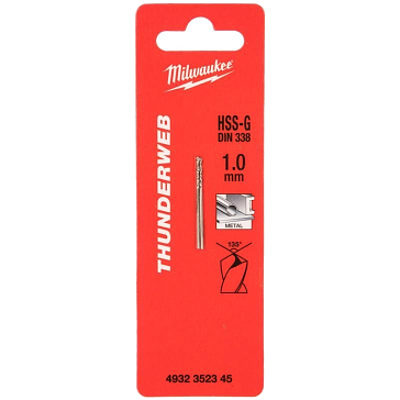 Изображение товара Сверло по металлу Milwaukee Thunderweb 4932352345, HSS-G, 1.0x34, 2 шт.