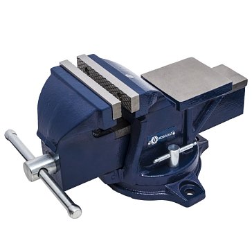 Изображение товара Тиски слесарные Кобальт 245-985, поворотные, ширина губок 125 мм, чугун, наковальня