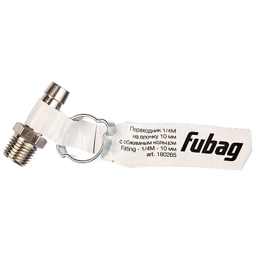 Изображение товара Переходник Fubag 180265 (10 мм, 1/4"M на елочку, с обжимным кольцом, 10x15 мм)