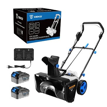 Изображение товара Снегоуборщик аккумуляторный Deko ST41 084-4445, 2х20В, 2х4.0Ач, 50см, 2 фары