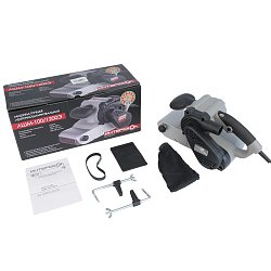 Ленточношлифовальная машина Интерскол ЛШМ-100/1200Э (сетевая, с оснасткой и аксессуарами)