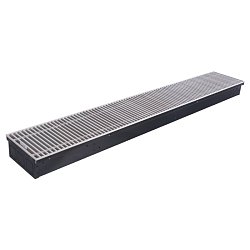 Водяной конвектор естественной конвекции Stout SCN 80.190.1200 (встраиваемый в пол, глубина 80 мм, без вентилятора)