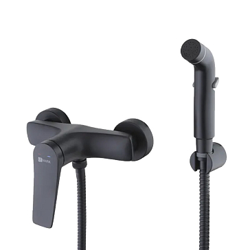 Изображение товара Смеситель настенный Lemark Bronx LM3718BL с гигиеническим душем черный