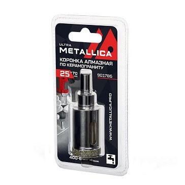 Изображение товара Коронка алмазная Metallica Ultra 901786 25х70 мм для керамогранита и плитки