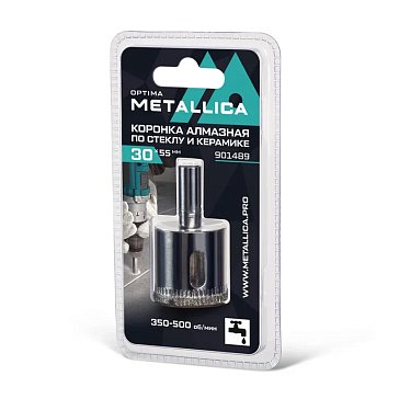 Изображение товара Коронка алмазная Metallica Optima 901489 для стекла и плитки 30x55 мм
