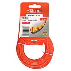 Леска для триммера Sturm GT3535-2.4-7-15, семигранник, 2,4 мм, 15 м