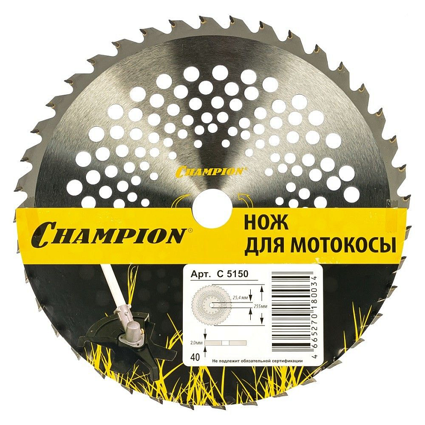 Диск для кустореза Champion с зубцами из твердого сплава C5150 (40/255/25,4) в Муроме