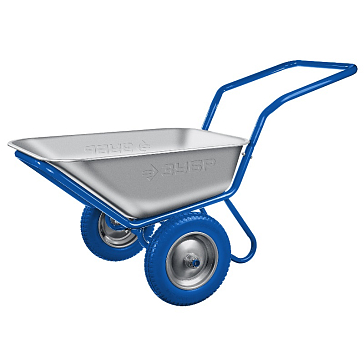 Изображение товара Строительная тачка Зубр ПТ-500 39914, 110 л, 260 кг, П-образная ручка, двухколесная