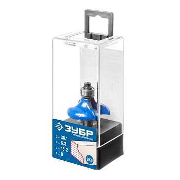 Изображение товара Фреза кромочная калевочная Зубр №8 38.1х15мм радиус 6.3мм профессионал